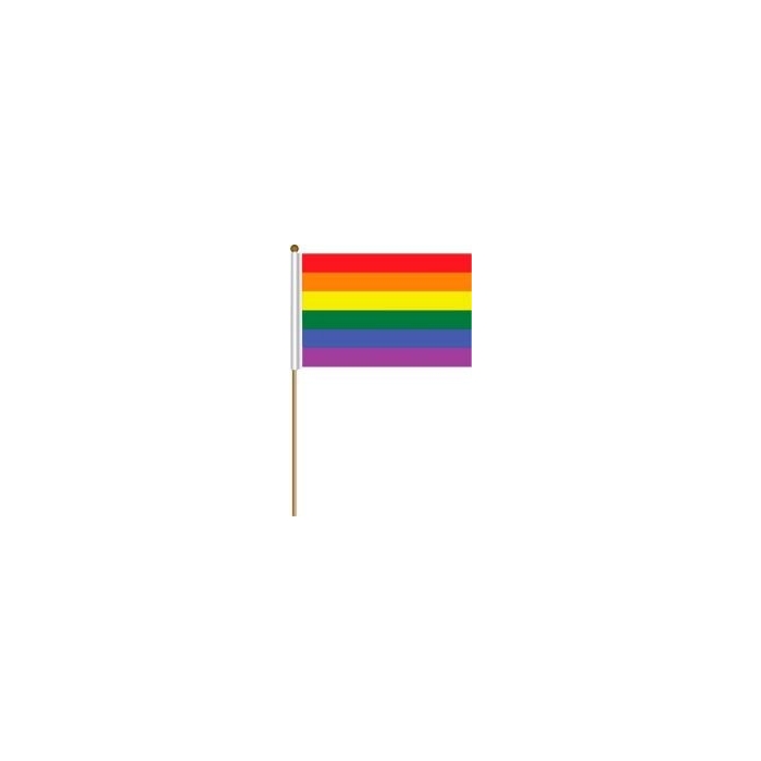 PRIDE FLAG W/STICK (12 IN x 18 IN) - SML PRIDE FLAG W/STICK (12 IN x 18 IN) - SML