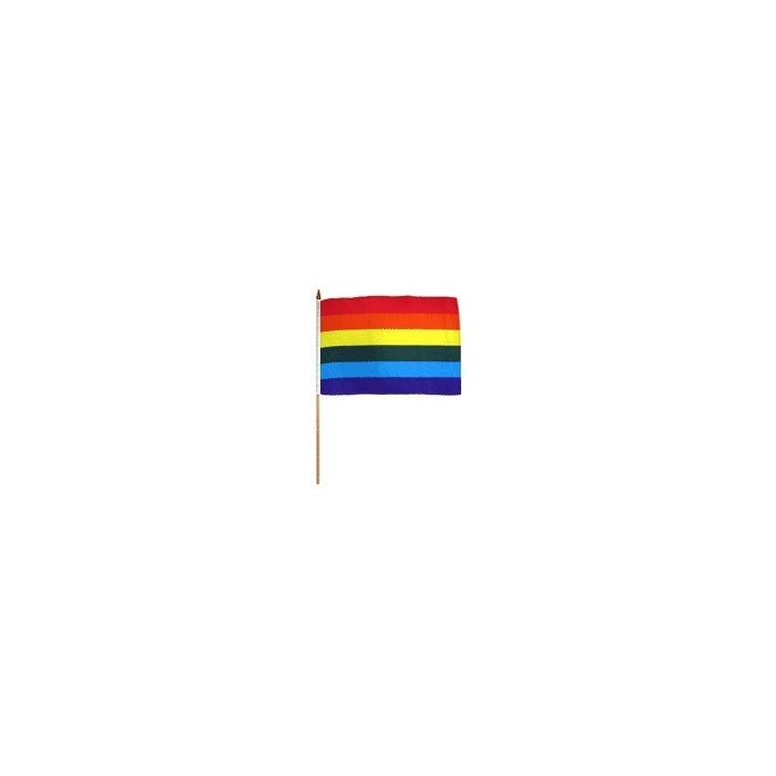PRIDE FLAG W/STICK (12 IN x 18 IN) - SML