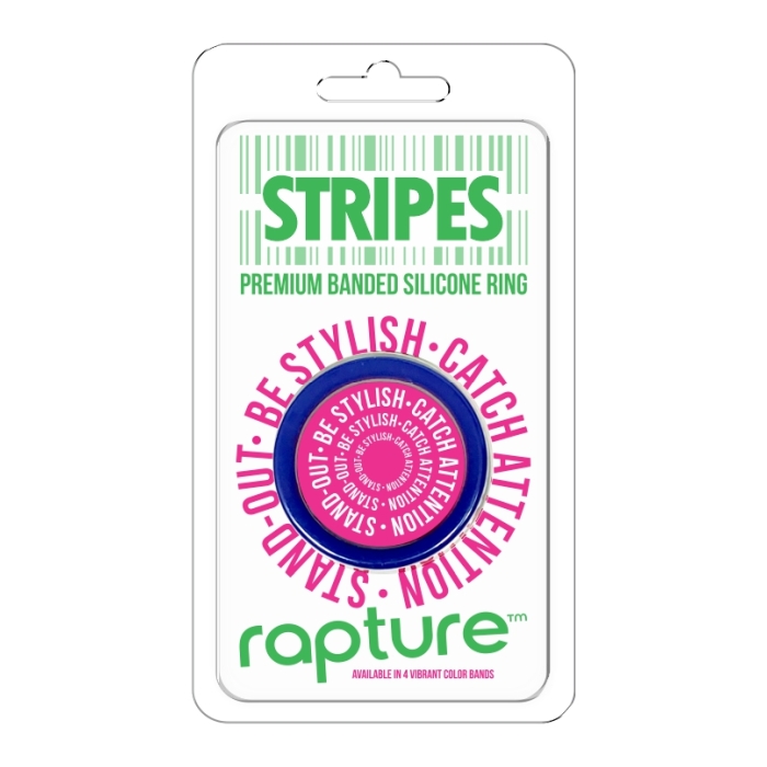STRIPES PREMIUM BANDED SILICONE RING - BLUE LAGOON STRIPES PREMIUM BANDED SILICONE RING - BLUE LAGOON