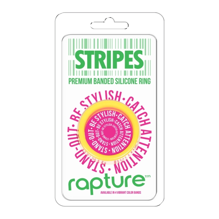 STRIPES PREMIUM BANDED SILICONE RING - LEMON FIZZ STRIPES PREMIUM BANDED SILICONE RING - LEMON FIZZ