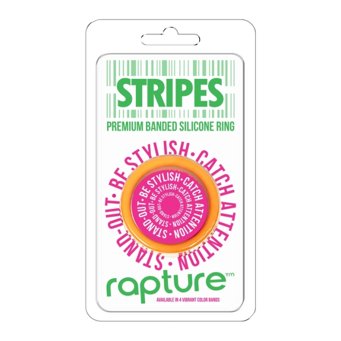 STRIPES PREMIUM BANDED SILICONE RING - ORANGE MIMOSA STRIPES PREMIUM BANDED SILICONE RING - ORANGE MIMOSA