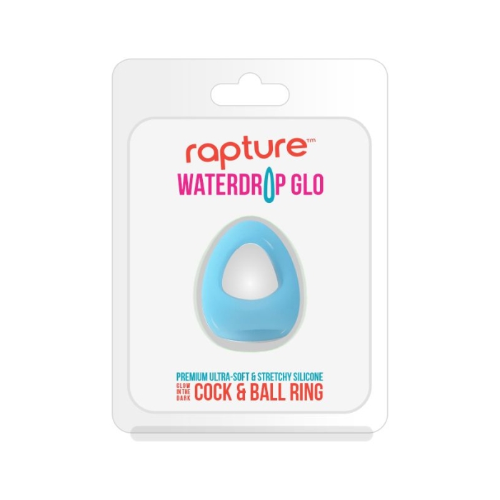 RAPTURE WATERDROP GLO COCK & BALL RING - BLUE RASPBERRY RAPTURE WATERDROP GLO COCK & BALL RING - BLUE RASPBERRY