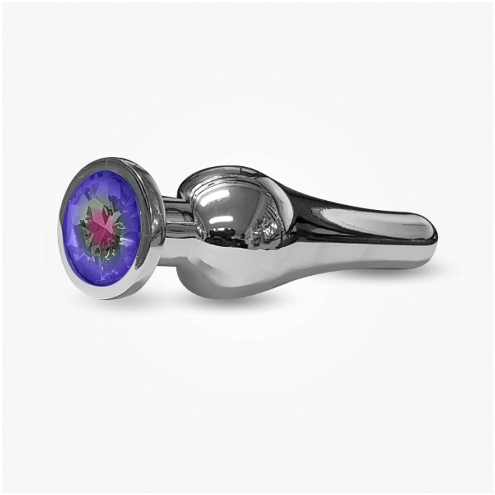 BUTT PLUG TALL STEEL 5" THE RELUXER W/ SHIMMER JEWELS