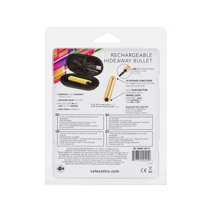 RECHARGEABLE HIDEAWAY BULLET - GOLD