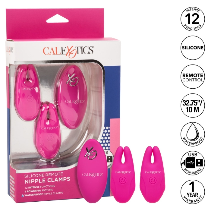 SILICONE REMOTE NIPPLE CLAMPS - PINK SILICONE REMOTE NIPPLE CLAMPS - PINK