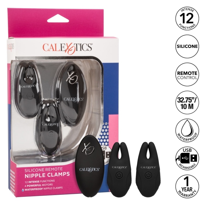 SILICONE REMOTE NIPPLE CLAMPS - BLACK SILICONE REMOTE NIPPLE CLAMPS - BLACK