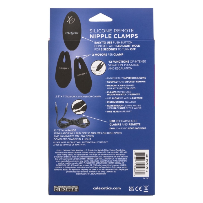 SILICONE REMOTE NIPPLE CLAMPS - BLACK