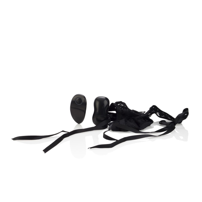 REMOTE CONTROL VIBRATING THONG - BLACK
