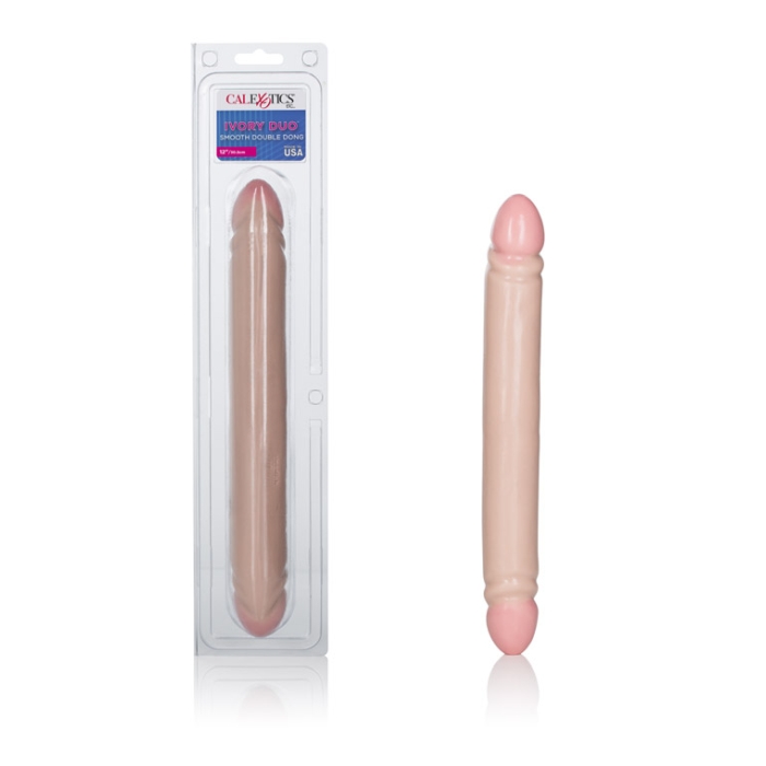 IVORY DUO 12 SMOOTH DOUBLE DONG IVORY DUO 12 SMOOTH DOUBLE DONG
