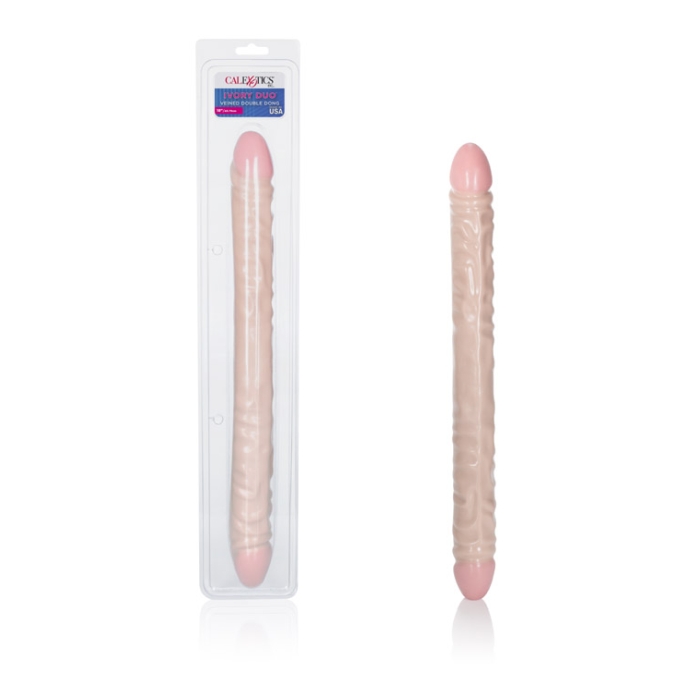 IVORY DUO 18IN VEINED DOUBLE DONG IVORY DUO 18IN VEINED DOUBLE DONG
