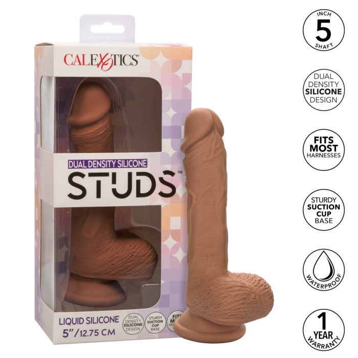 DUAL DENSITY SILICONE STUDS 5"/12.75 CM - BROWN