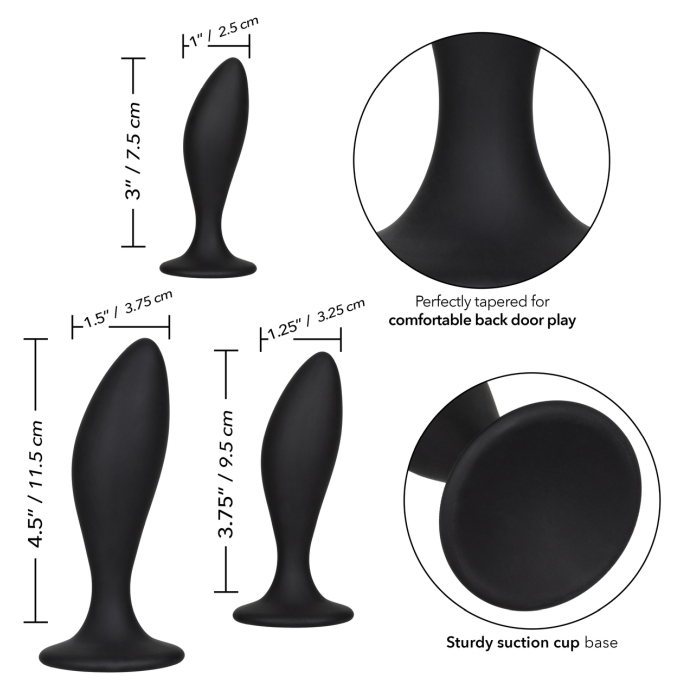 SILICONE ANAL CURVE KIT - BLACK