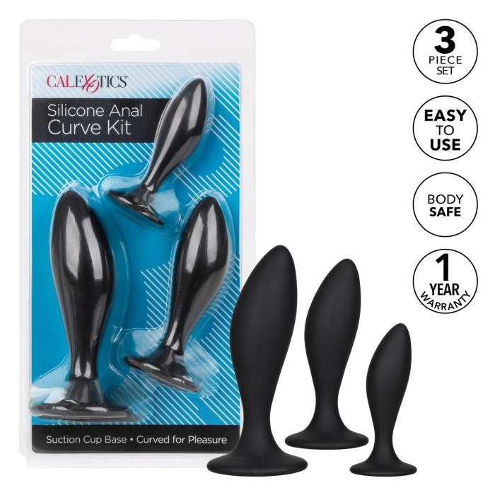 SILICONE ANAL CURVE KIT - BLACK