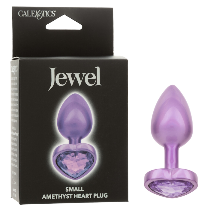JEWEL SMALL AMETHYST HEART PLUG - PURPLE JEWEL SMALL AMETHYST HEART PLUG - PURPLE