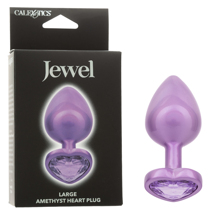 JEWEL LARGE AMETHYST HEART PLUG - PURPLE JEWEL LARGE AMETHYST HEART PLUG - PURPLE