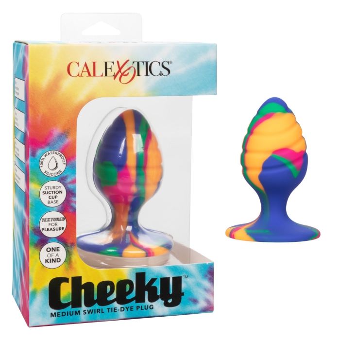CHEEKY MEDIUM SWIRL BUTT PLUG - TIE-DYE CHEEKY MEDIUM SWIRL BUTT PLUG - TIE-DYE