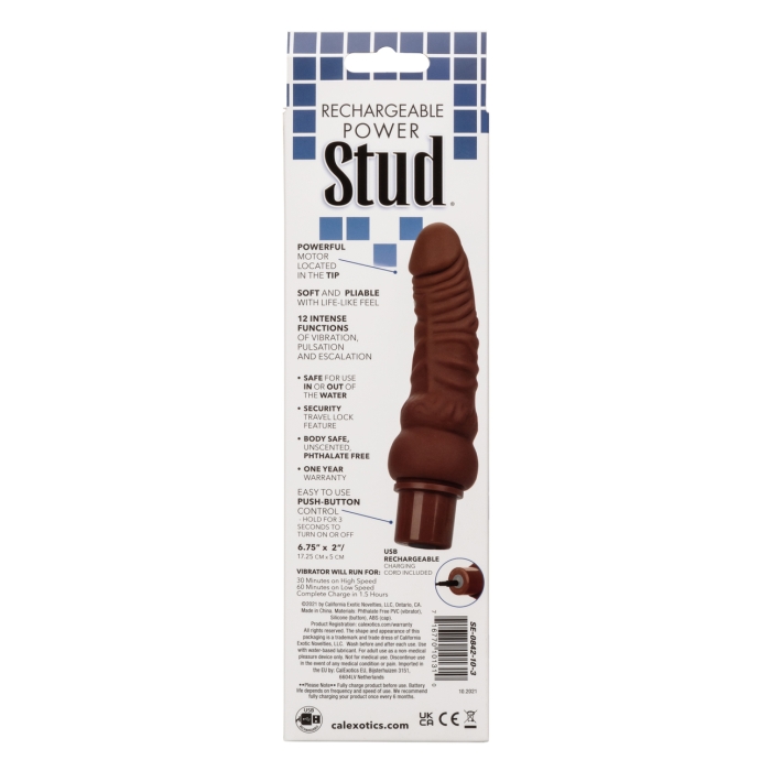RECHARGEABLE POWER STUD CURVY VIBE - BROWN