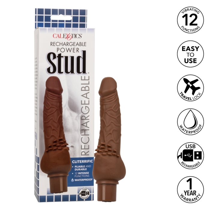 RECHARGEABLE POWER STUD CLITERRIFIC - BROWN RECHARGEABLE POWER STUD CLITERRIFIC - BROWN