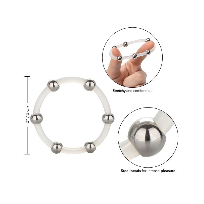 STEEL BEADED SILICONE RING - XLARGE