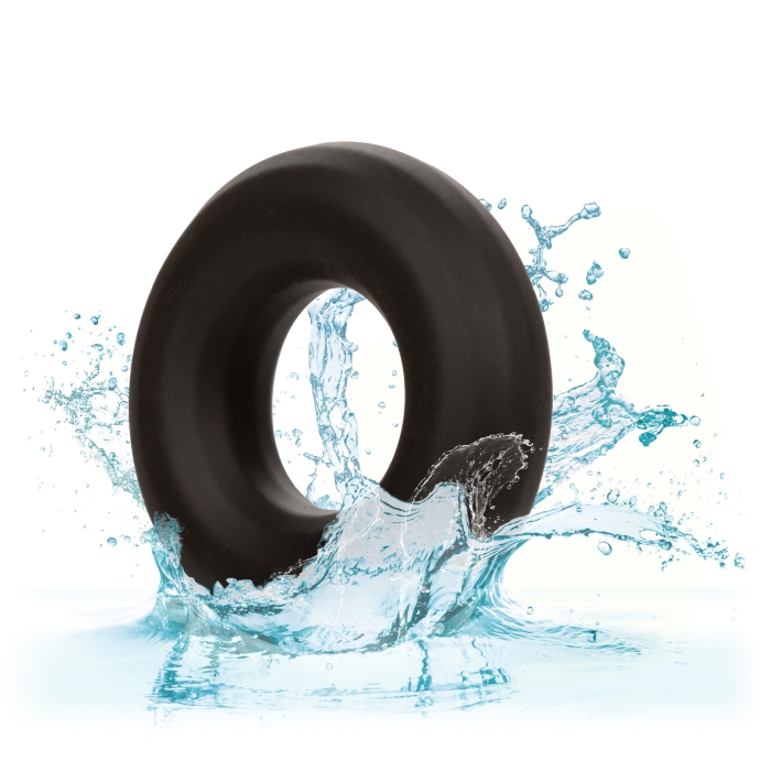 COCK RING MEDIUM BLACK ALPHA LIQUID SILICONE PROLONG
