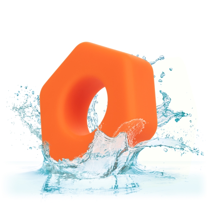 COCK RING ORANGE ALPHA LIQUID SILICONE PROLONG SEXAGON