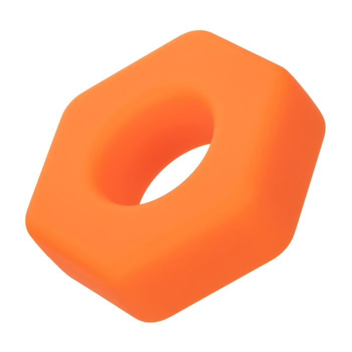 COCK RING ORANGE ALPHA LIQUID SILICONE PROLONG SEXAGON