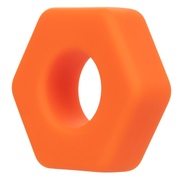 COCK RING ORANGE ALPHA LIQUID SILICONE PROLONG SEXAGON