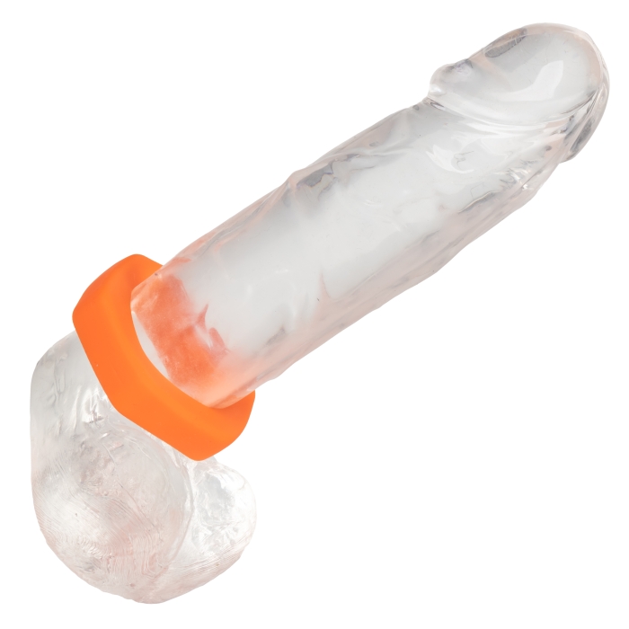 COCK RING ORANGE ALPHA LIQUID SILICONE PROLONG SEXAGON