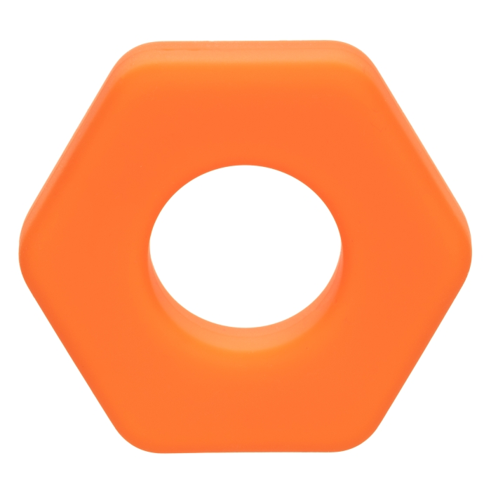 COCK RING ORANGE ALPHA LIQUID SILICONE PROLONG SEXAGON