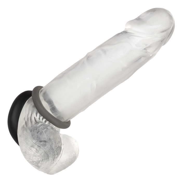 COCK RING BLACK ALPHA LIQUID SILICONE PROLONG SET OF 2