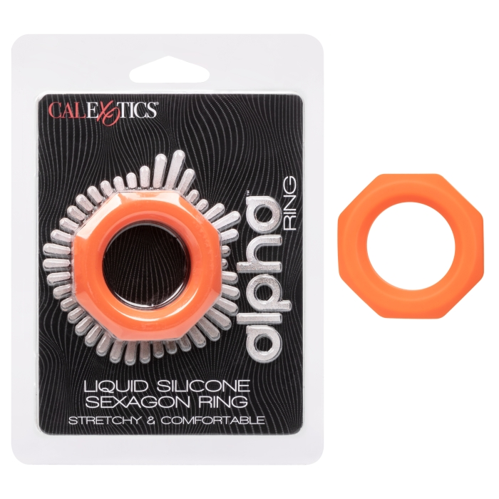 ALPHA LIQUID SILICONE SEXAGON RING - ORANGE ALPHA LIQUID SILICONE SEXAGON RING - ORANGE