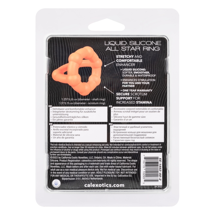ALPHA LIQUID SILICONE ALL STAR RING - ORANGE
