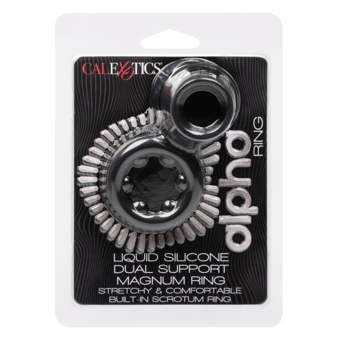 ALPHA LIQUID SILICONE DUAL MAGNUM RING - BLACK