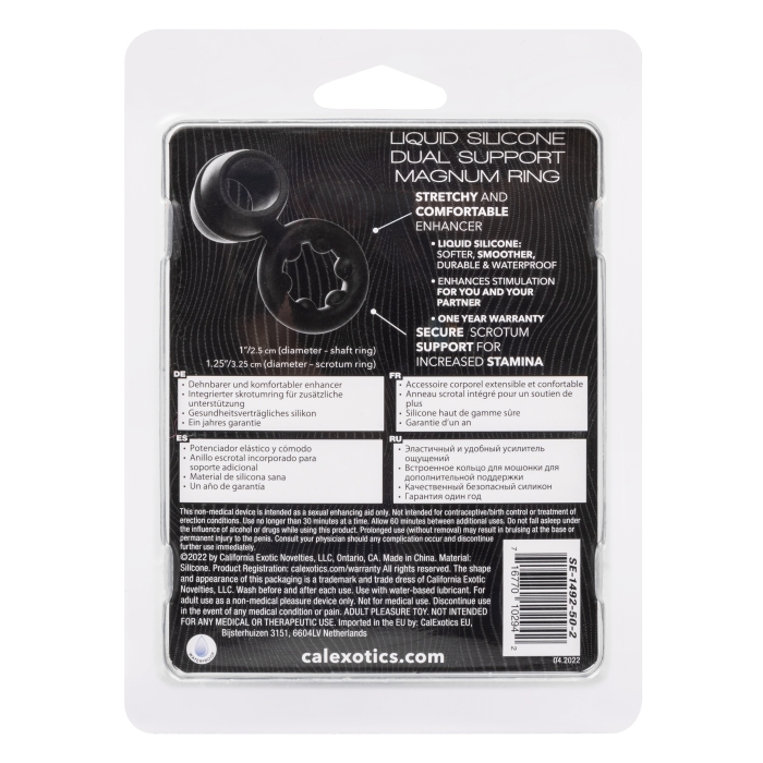 ALPHA LIQUID SILICONE DUAL MAGNUM RING - BLACK