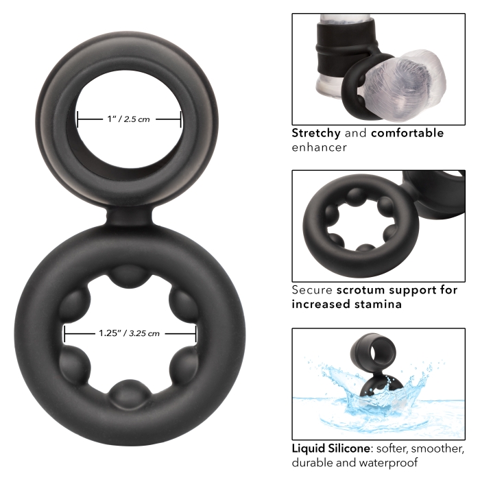 ALPHA LIQUID SILICONE DUAL MAGNUM RING - BLACK