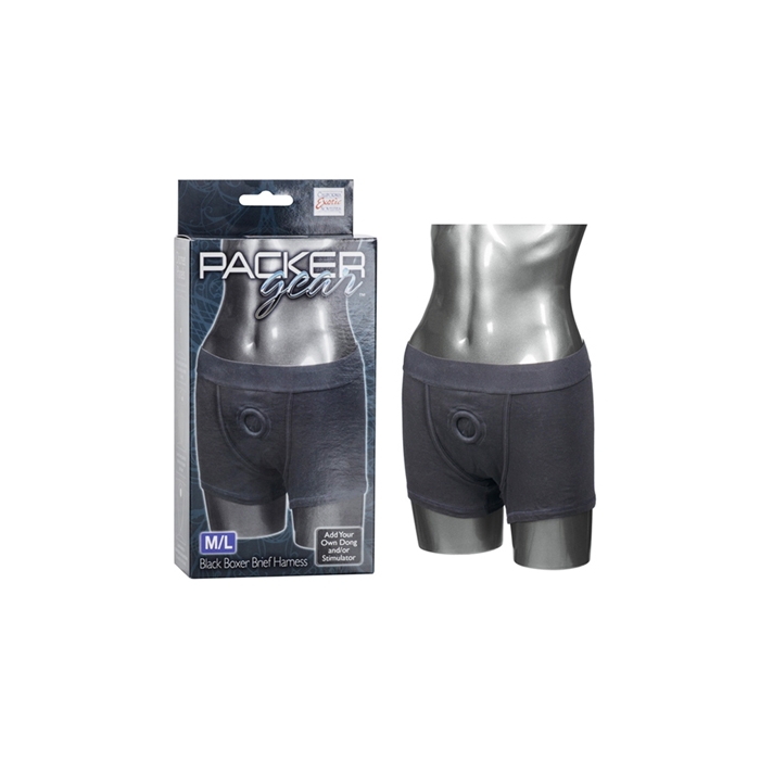 PACKER GEAR BOXER BRIEF HARNESS - BLACK - M/L PACKER GEAR BOXER BRIEF HARNESS - BLACK - M/L