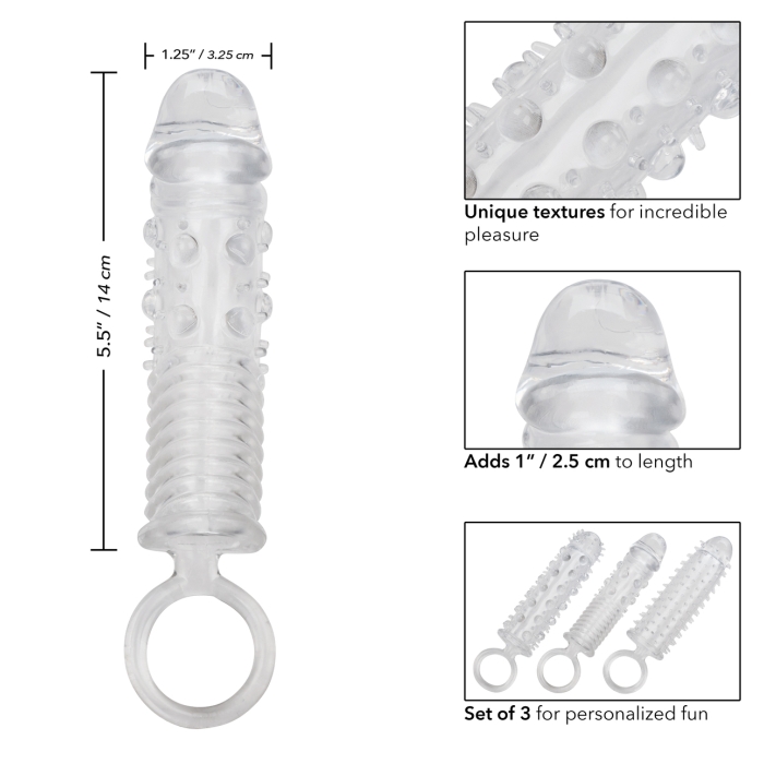 3 PIECE TEXTURED EXTENSION SET - CLEAR