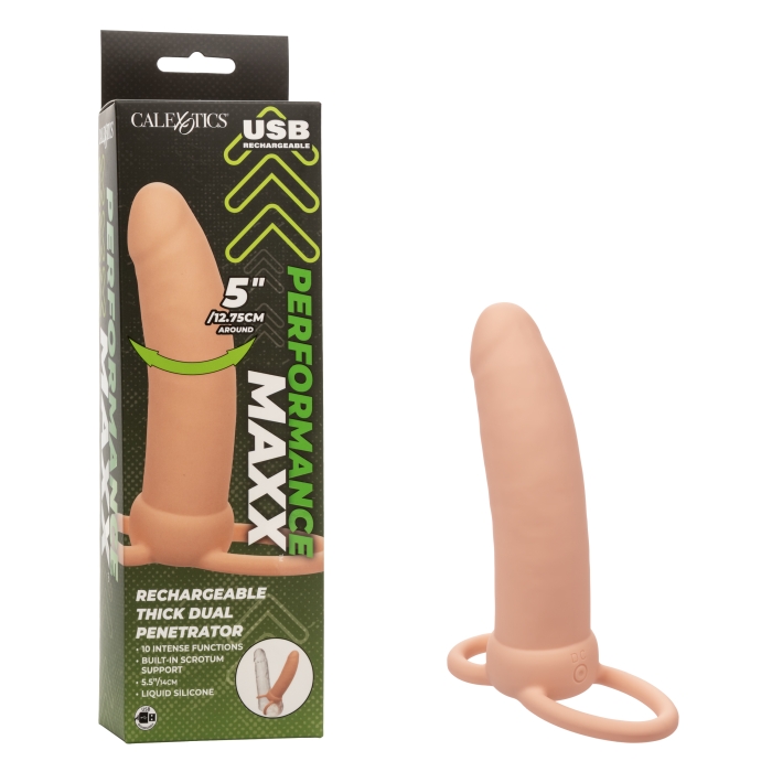PERFORMANCE MAXX RECHARGEABLE THICK DUAL PENETRATOR - IVORY PERFORMANCE MAXX RECHARGEABLE THICK DUAL PENETRATOR - IVORY