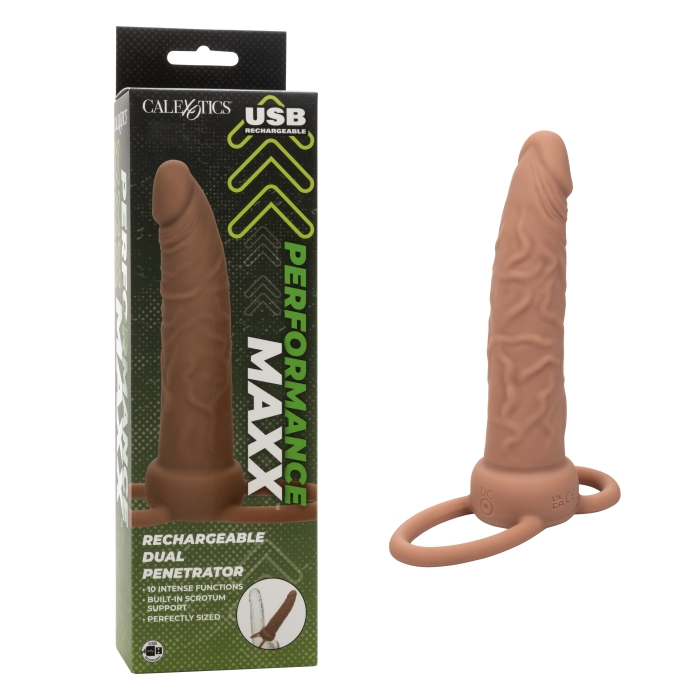 PERFORMANCE MAXX RECHARGEABLE DUAL PENETRATOR - BROWN PERFORMANCE MAXX RECHARGEABLE DUAL PENETRATOR - BROWN