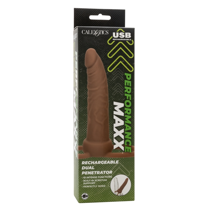PERFORMANCE MAXX RECHARGEABLE DUAL PENETRATOR - BROWN