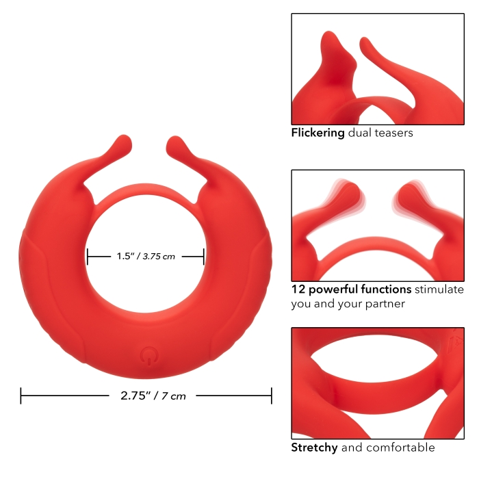 SILICONE RECHARGEABLE TAURUS ENHANCER - RED