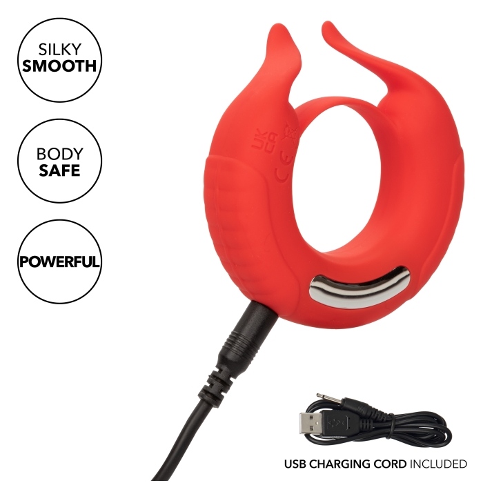 SILICONE RECHARGEABLE TAURUS ENHANCER - RED
