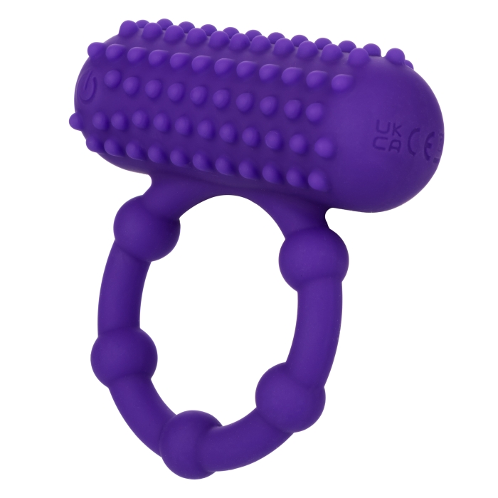 SILICONE RECHARGEABLE 5 BEAD MAXIMUS RING - PURPLE