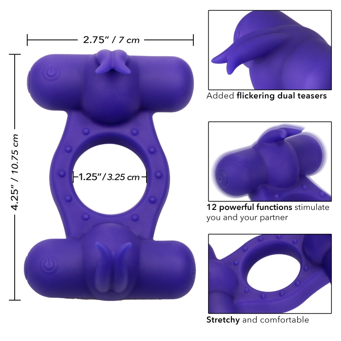 SILICONE RCHRGBL TRIPLE ORGASM ENHANCER