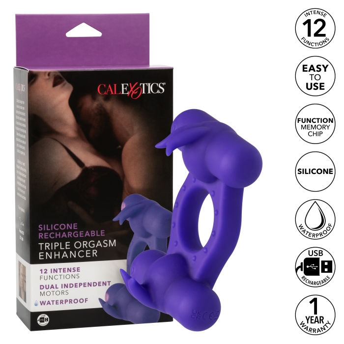 SILICONE RCHRGBL TRIPLE ORGASM ENHANCER