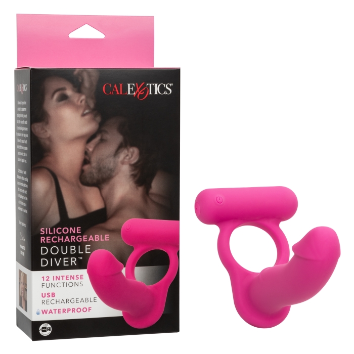 SILICONE RECHARGEABLE DOUBLE DIVER - PINK SILICONE RECHARGEABLE DOUBLE DIVER - PINK