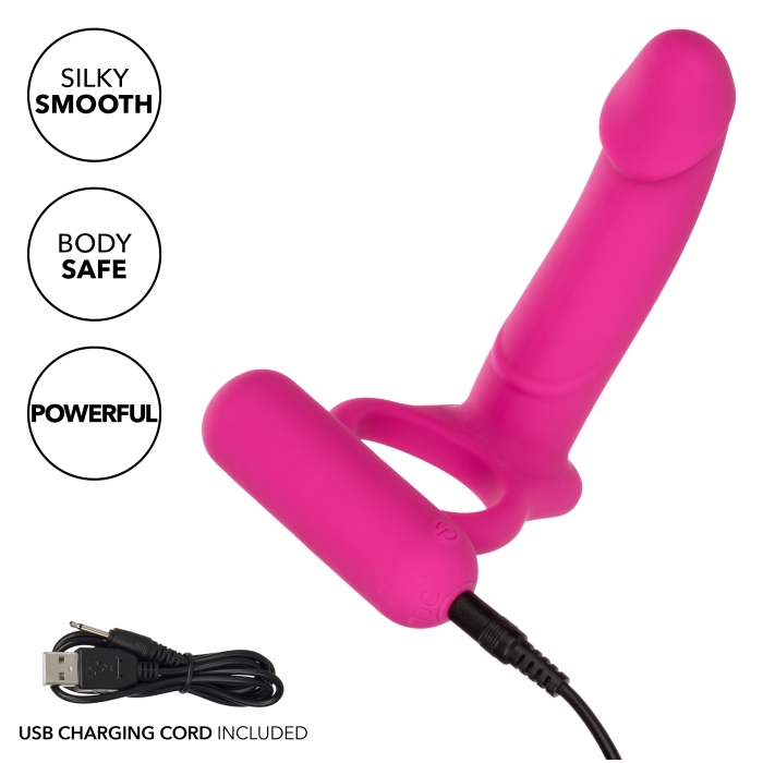 SILICONE RECHARGEABLE DOUBLE DIVER - PINK