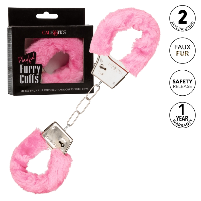 PLAYFUL FURRY CUFFS - PINK