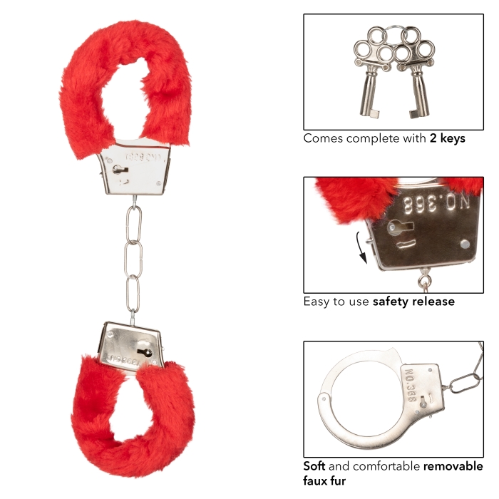PLAYFUL FURRY CUFFS - RED