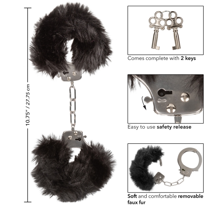 ULTRA FLUFFY FURRY CUFFS - BLACK